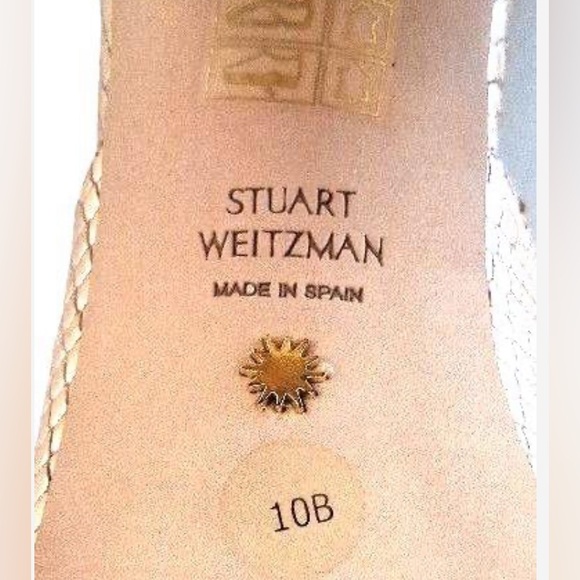 🛑 1 hour sale. Stuart Weitzman, 10B, Rose Gold Textured Women's Mule Heels - Picture 3 of 10